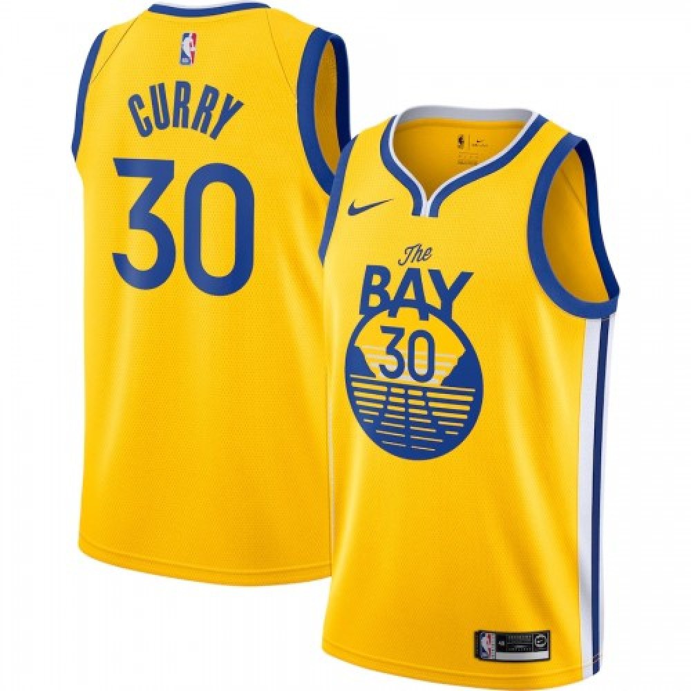 Men's Golden State Warriors Stephen Curry #30 Gold Finished Swingman Jersey - Statement Edition-Pro Kit Vault | Brand New 26/27 Sports Jerseys